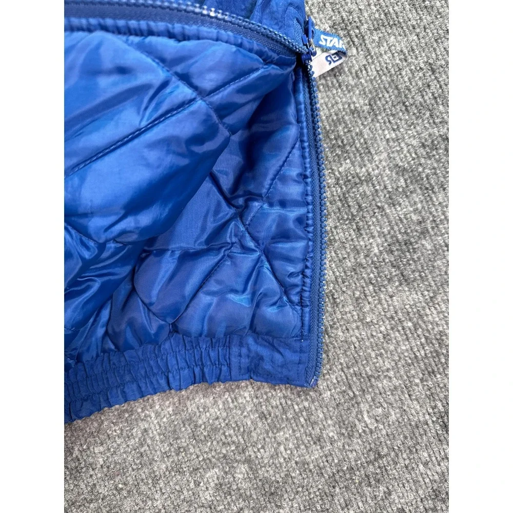 Vintage Starter Kansas Jayhawks Jacket Mens XL Blue‎ 90s Puffer Anorak KU NCAA